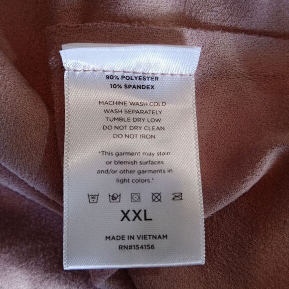 ANTHROPLOGIE Mote Faux Suede, Dusty Rose Drape Shirt Jacket Size XXL - Picture 6 of 6